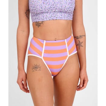 Bikini Oxbow Gestreepte surf hoge taille BERRY