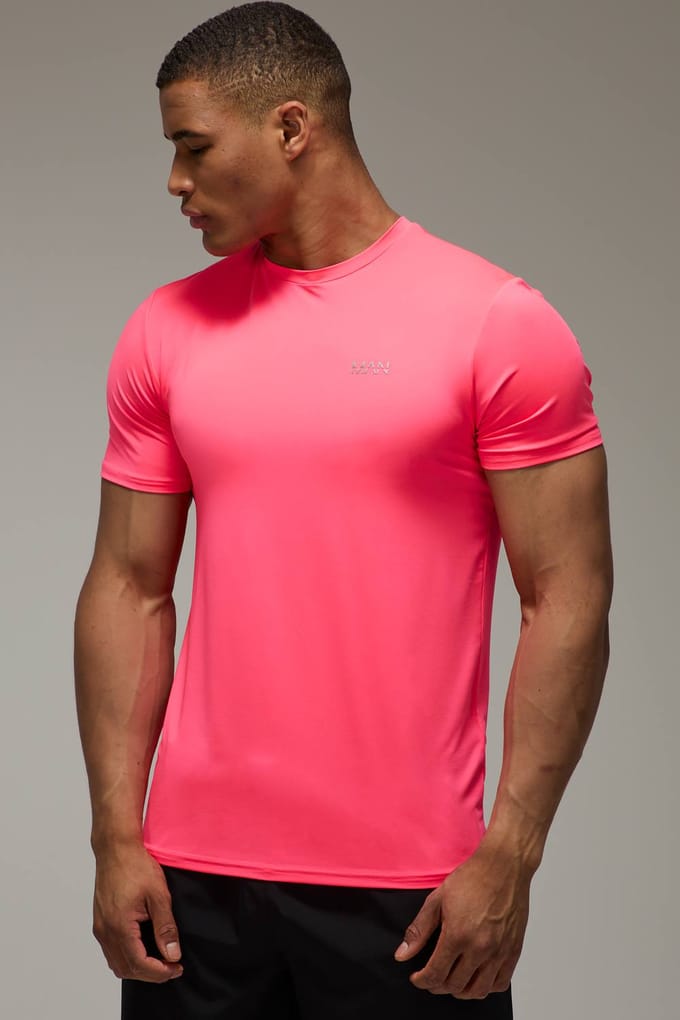 Heren Actief Regular Fit T-shirt | Pink | Size Large