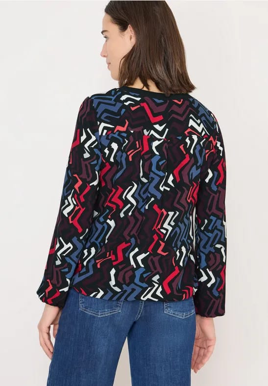 Blouse met print en glitter