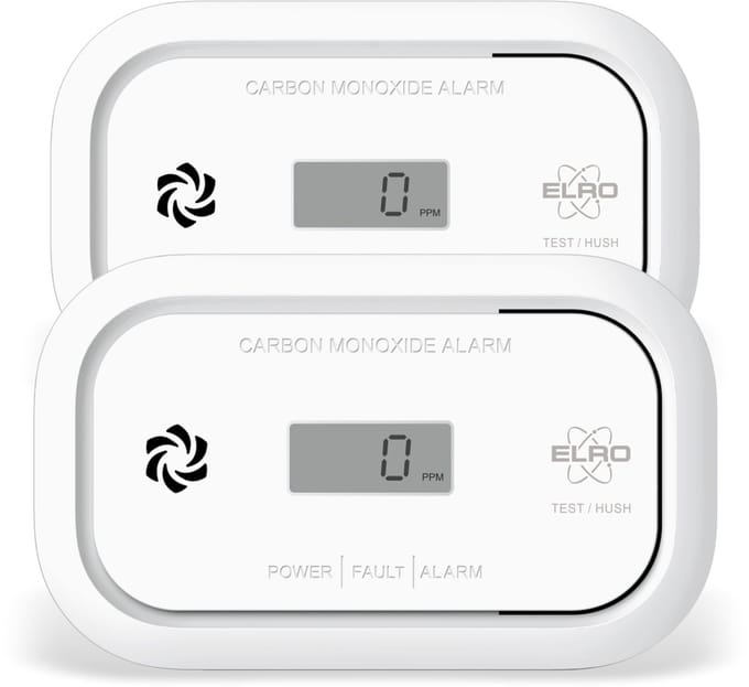 2-Pack ELRO FC5003 Koolmonoxidemelder | 10 jaar sensor | met display | 2 stuks