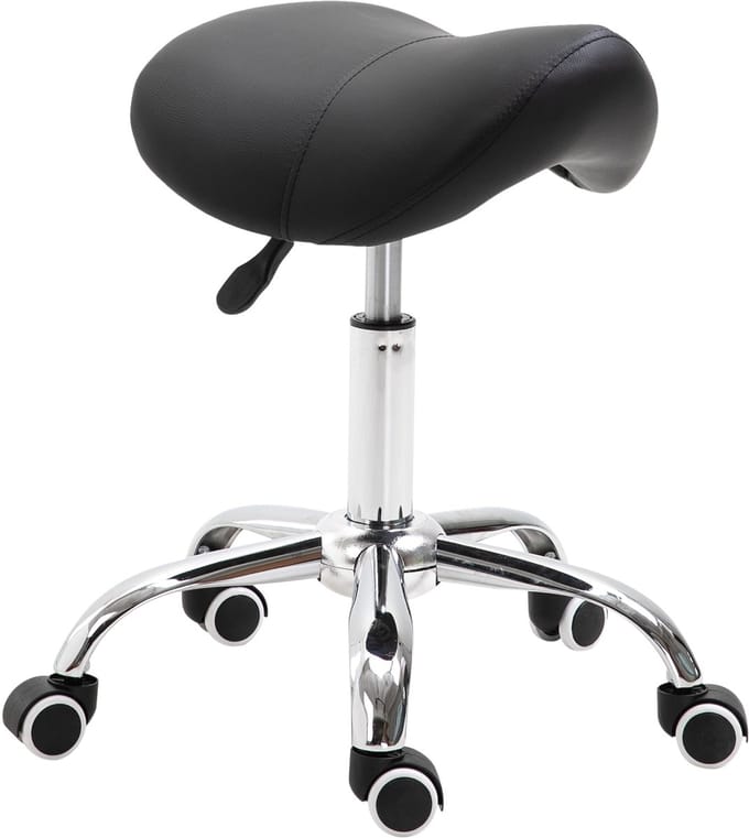 HOMCOM-Arbeitshock-PU, Nylon, Eisen, Schaumstoff-52L x 53B x 49-61H cm-Schwarz