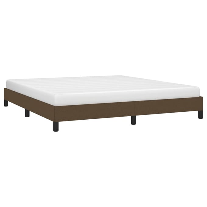 vidaXL - Bedframe - zonder - matras - stof - donkerbruin - 160x200 - cm