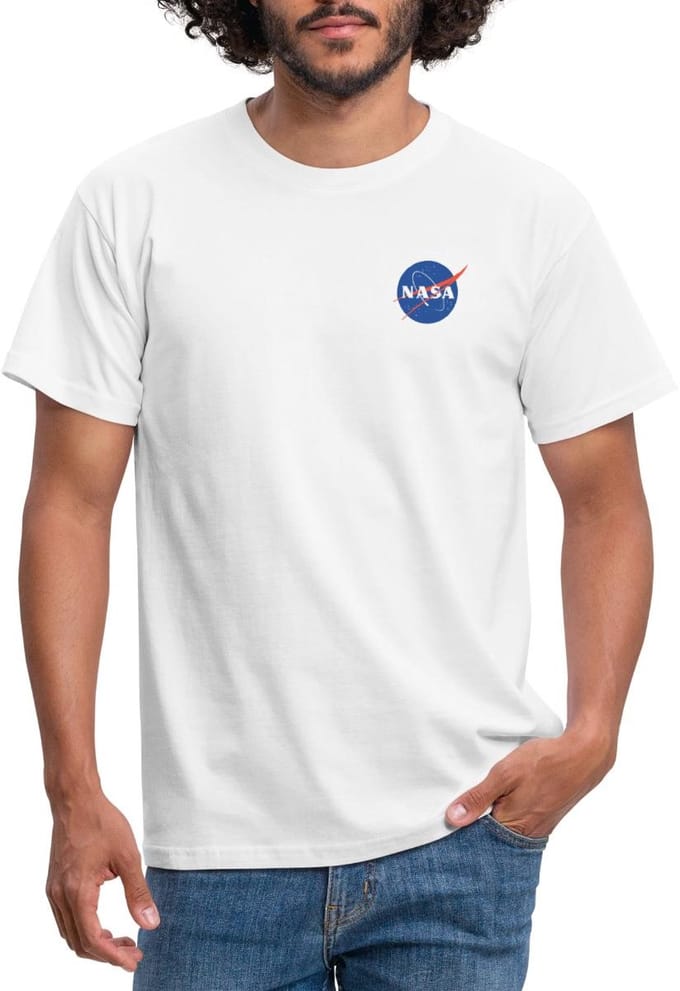 NASA Klassiek Logo Als Borstlogo T-Shirt Heren