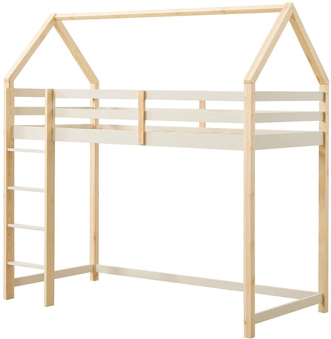 Vente-unique Hoogslaper hout beige 90 x 190 cm