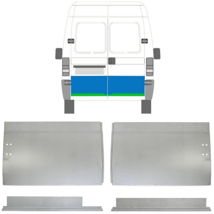 Reparatie plaatwerk achterste deuren voor Peugeot Boxer 1994-2006