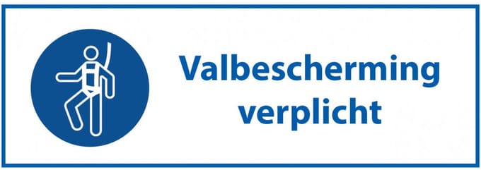 Valbescherming verplicht tekstbord - kunststof - M018 280 x 105 mm