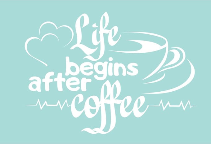 Decoratieve muur - raam sticker life begins after coffee