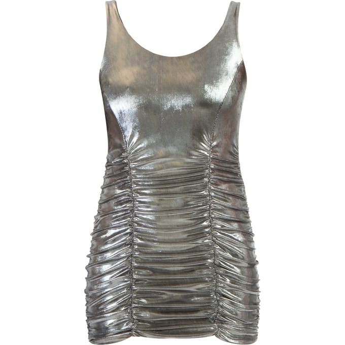 Faina Gebreid mini-jurkje Dames Zwart metallic