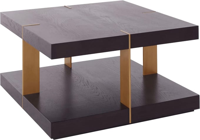 Verrazano-Salontafel - 90 cm - Bruin/Messing