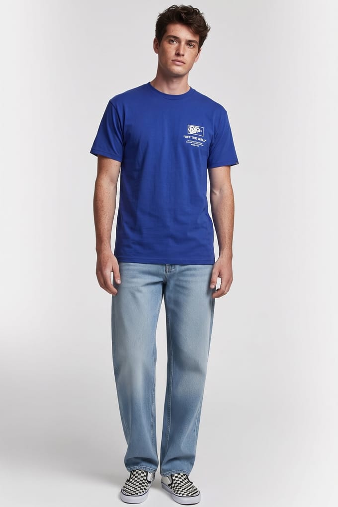 Vans Stacked Hi Ss Tee Blue Taglia: L | Magliette basic Outlet | Uomo | Blu