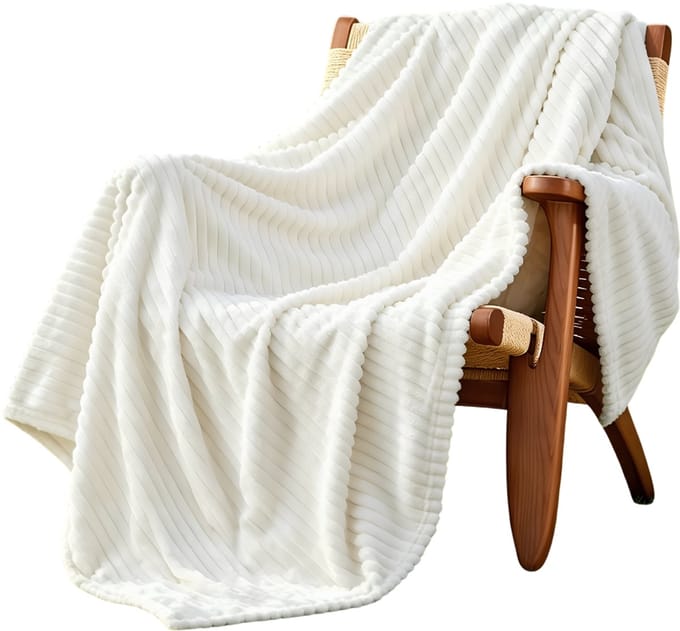 KAD® Deken - Fluffy Fleece Deken - Dekens - Blanket - Wit - 150cm x 200cm x 3cm