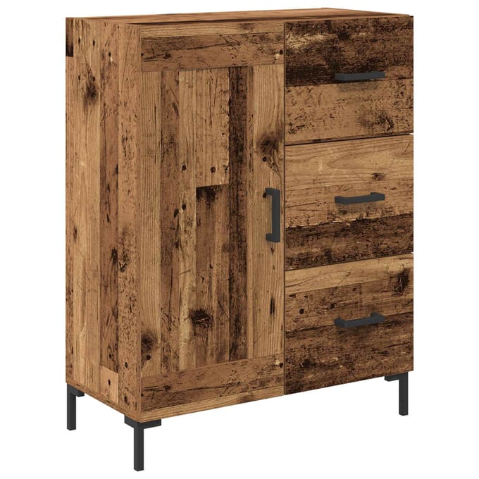 vidaXL - Dressoir - Oud - hout - 69.5 - x - 34 - x - 90 - cm - Bewerkt - hout