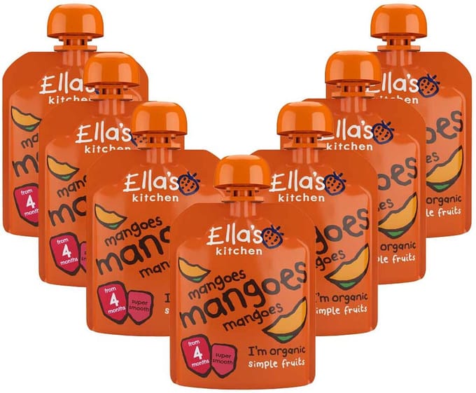 Ella's kitchen Knijpzakje 4+ m Mango 70 gr - 7x 70 gr - Voordeelverpakking