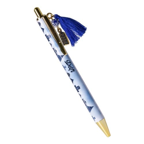 Heinen delfts blauw pen delft bedeltje