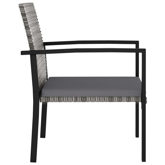 vidaXL - Tuinstoelen - 4 - st - poly - rattan - grijs