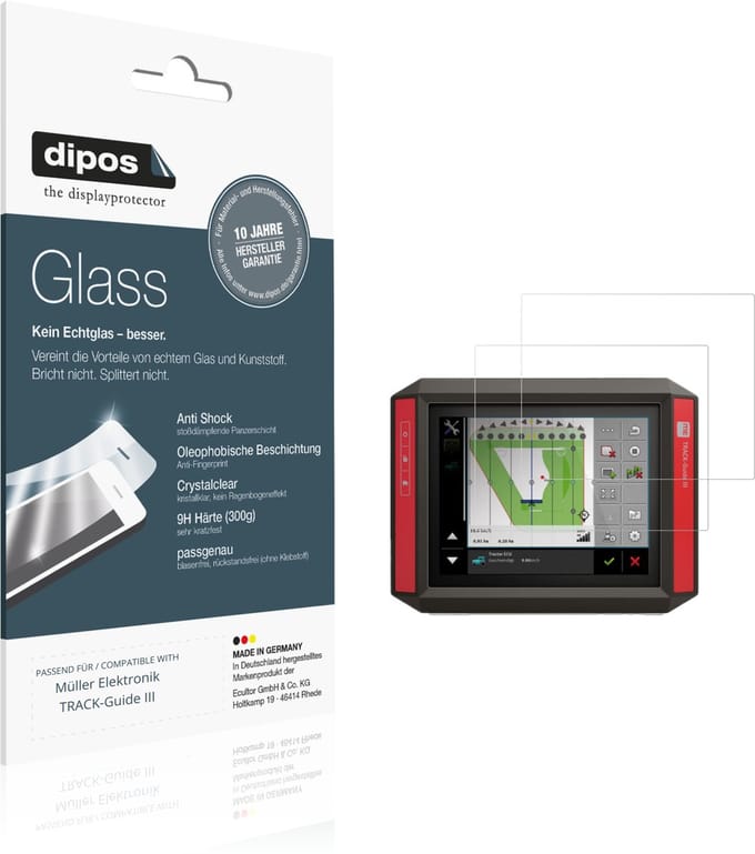 dipos – 2x Pantserfolie geschikt voor Müller Elektronik TRACK-Guide III | 9H Screenprotector