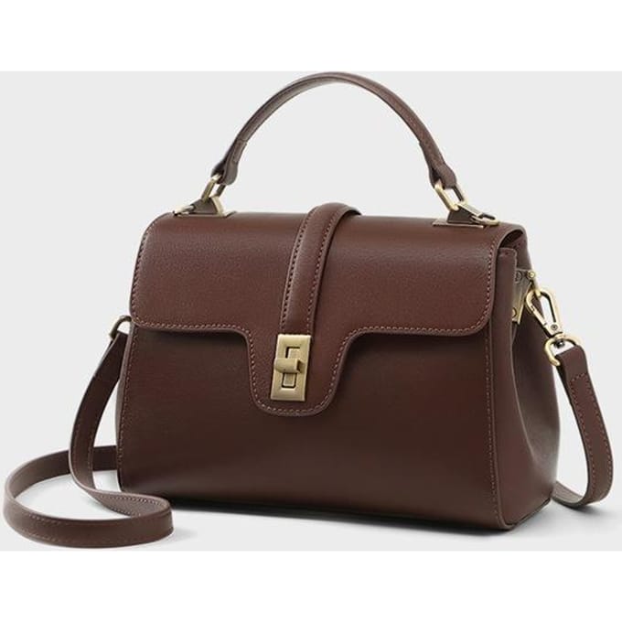 Dames schoudertas/messengerbag van Premium Sense, geschikt voor dagelijks gebruik. brown