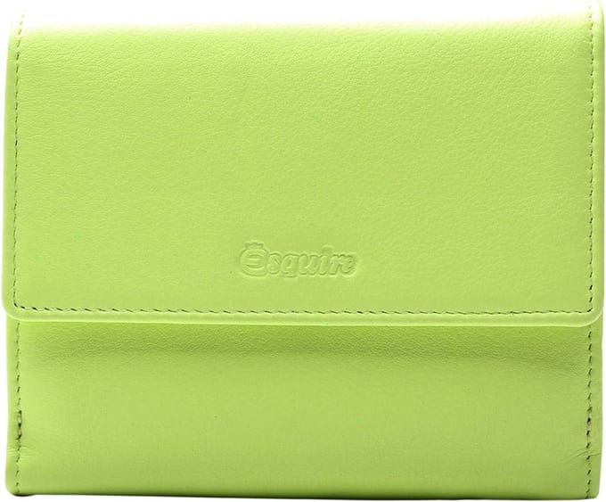 Esquire Leren Portemonnee Viktoria Wallet With Flap Lime Lichtgroen