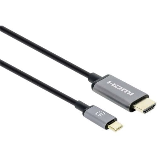 Manhattan 153607 USB-kabel HDMI 2.0 HDMI-A-stekker, USB-C stekker 2.00 m Zwart