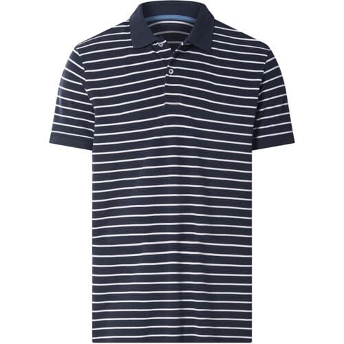 ESMARA MEN Piqué heren polo regular fit (strepen/marineblauw, M)