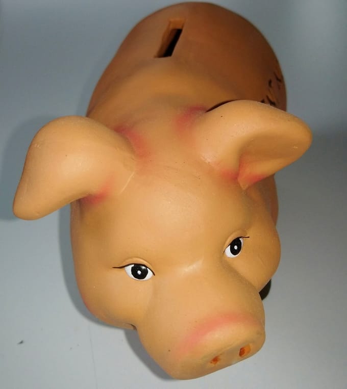 spaarvarken - tirelire cochon 21cm Argent noir