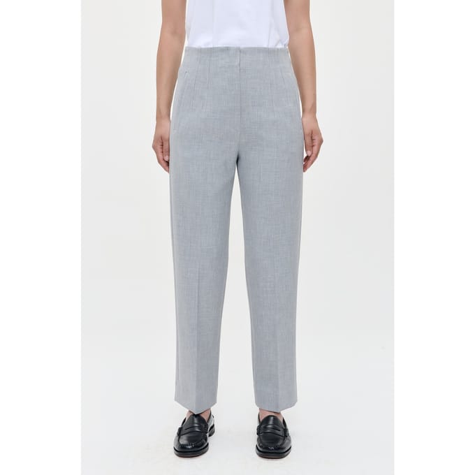 ZENGGI Compact Strtch Colette Pants Light Grey Melange Größe: L | Stoffhosen Outlet | Damen | Grau