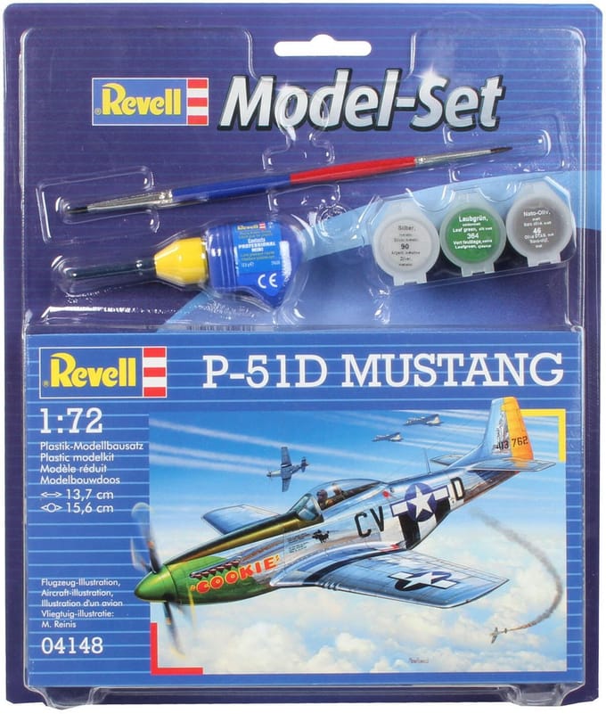 Revell Modelbouwpakket Militaire voertuigen - 64148 P-51D Mustang Plane - Model Set Plastic - 1:72 - Modelbouw