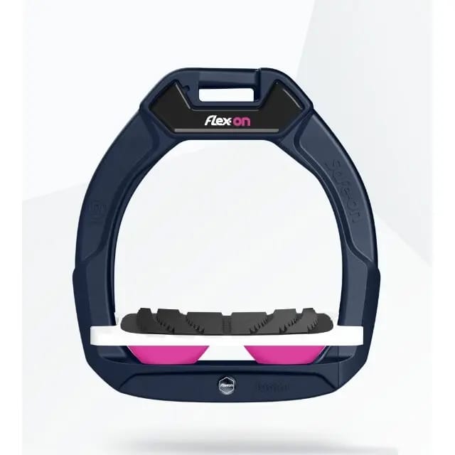 Veiligheidstrappers voor paardrijden, helling Grip Marine/Wit/Roze kind Flex-On Safe-On