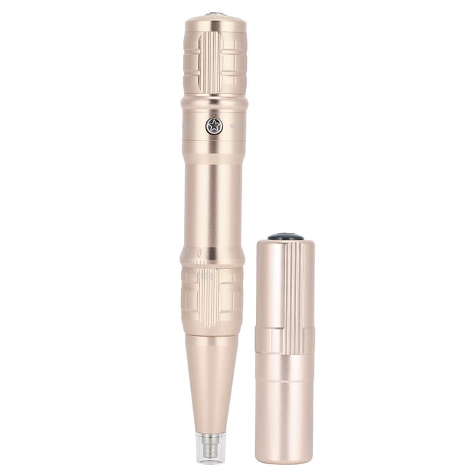 Machine électrique de stylo de tatouage de lèvre de sourcil Machine de tatouage de Microblading or champagne (100‑240 V)NOUS US Plug white