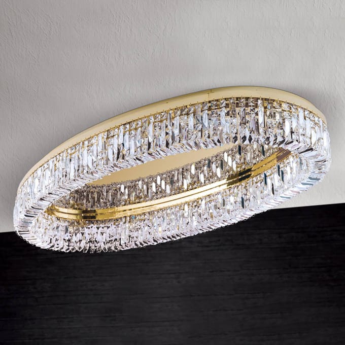 ORION Ovale premium plafondlamp Ring met kristallen