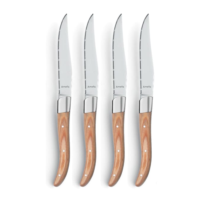 Amefa - Royal Steak 4 Steakmessen - Natural Wood