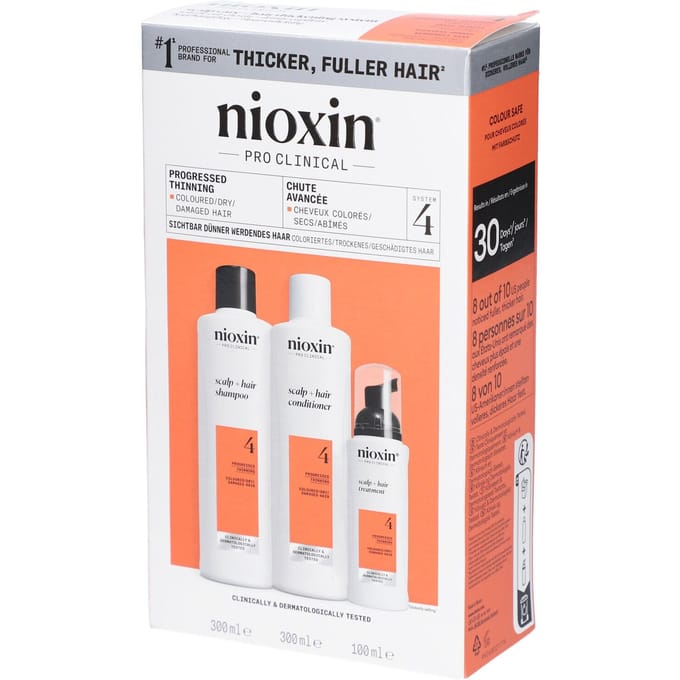 Nioxin System 4 – Loyalty Kit - voor Gekleurd Haar - Anti Haaruitval - Gevorderde Uitdunning - 300+300+100ml