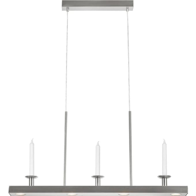 Markslöjd LED hanglamp Dining, nikkel, ijzer, lengte 82 cm, dimbaar.