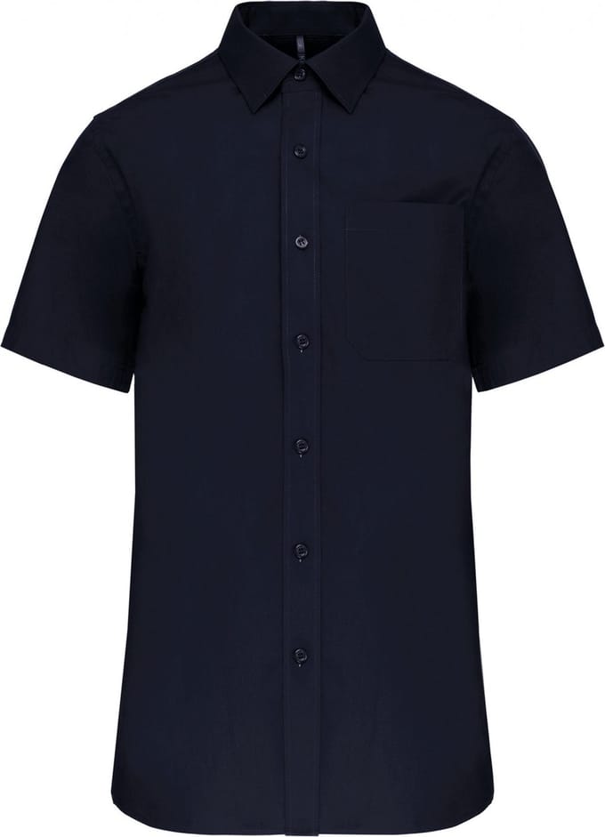 Kariban Heren poplin overhemd korte mouwen K543 - Navy - S