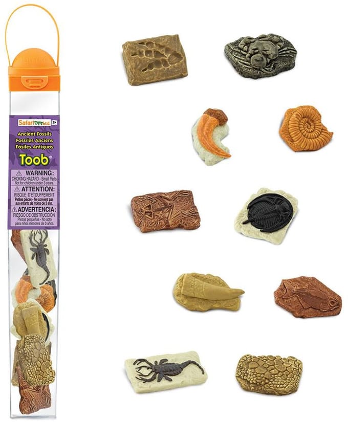 Safari Speelset Ancient Fossils Toob Junior Bruin/grijs 10-delig