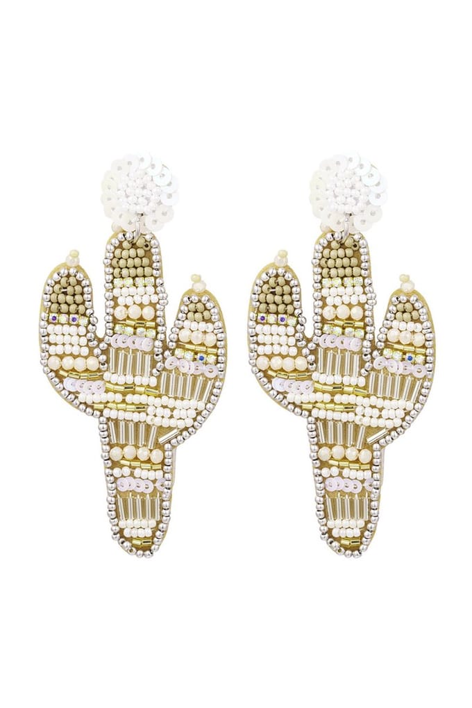 Bijoutheek Oorknoppen Cactus Beige