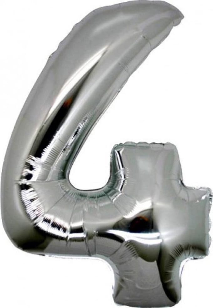 Folie MAXI Cijfer 4 Zilver 40