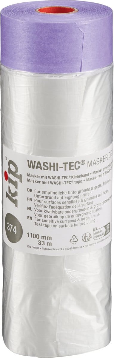 Kip 374 Afdekfolie + Washi Tape Lila - 1100mm x 33 meter