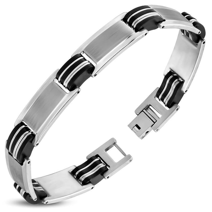 Amanto Armband Abram - 316L Staal - Rubber - 12mm - 22cm