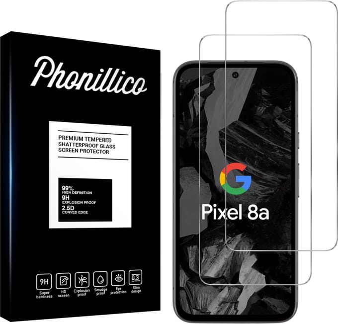 Screenprotector voor Google Pixel 8A - 2 stuks Beschermglas van glas Transparante glazen schermbeschermfolie