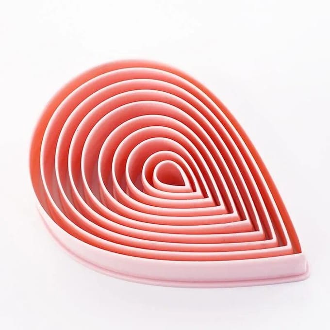 10PCS Waterdrop Shape Cookie Cutter Set Gebak Bakvorm Polymeer Klei Cutters Cake Cutter Mold 10pcs beige