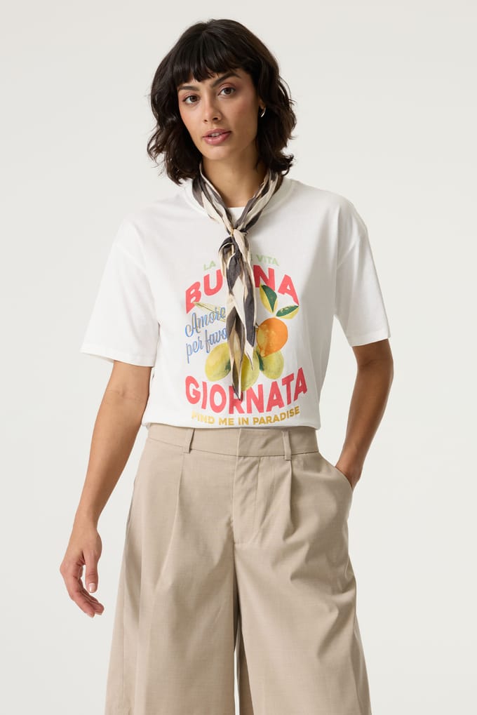 Garcia Jeans dames tops t-shirts 4339.02.0136 off-white