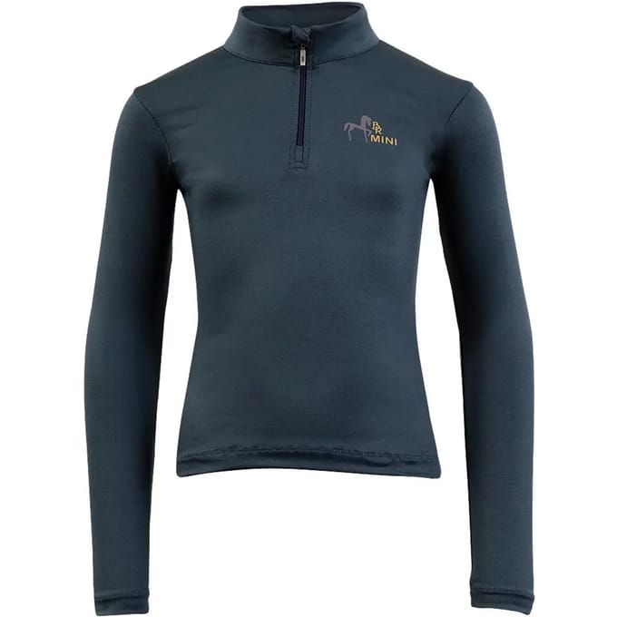 Br Trainingsshirt Br Mini Zip-up Kids Donkerblauw - 152