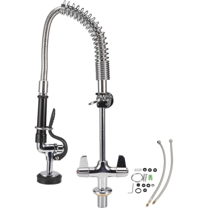 Ensemble Robinet d'Eau G1/2 Commercial Rotation à 360 Degrés Robinet d'Évier Extensible pour Cuisine Domestique gray
