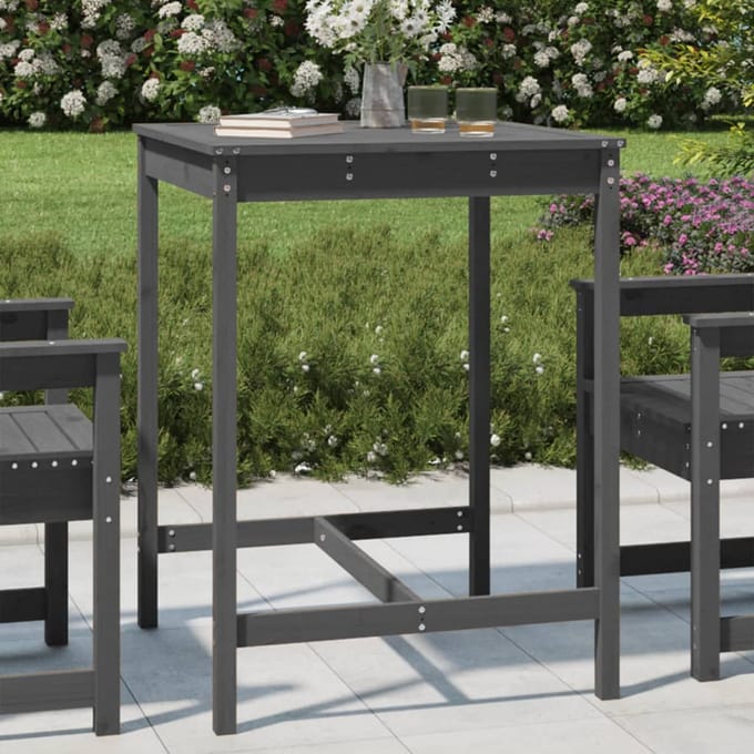 vidaXL - Tuintafel - 82,5x82,5x110 - cm - massief - grenenhout - grijs