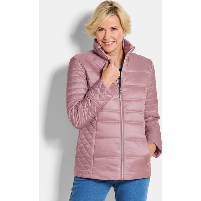 Gewatteerd jack met zakken met ritssluiting - rosé - Gr. 21 van Goldner Fashion