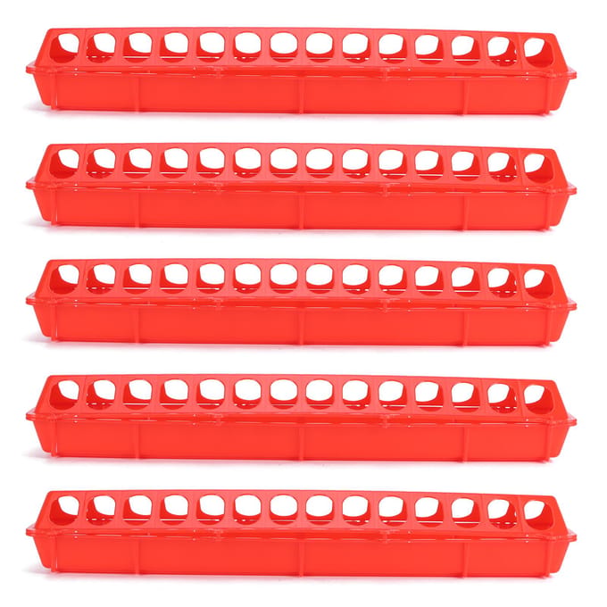 5Set Verdikte Vogelvoeder Buiten Hangend Plastic Duiven Voedingsapparaat Kooi Accessoire Rood red