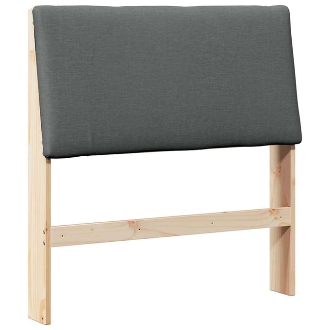 vidaXL Gestoffeerd hoofdbord Donkergrijs 100 cm Massief grenenhout
