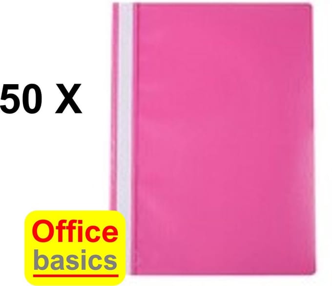 50 x Snelhechtmap Office Basics - A4 - PP - roze