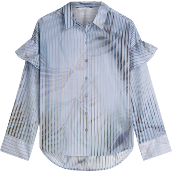 Summum Blouse Flowers And Stripes  Donkerblauw 2s3429-12367